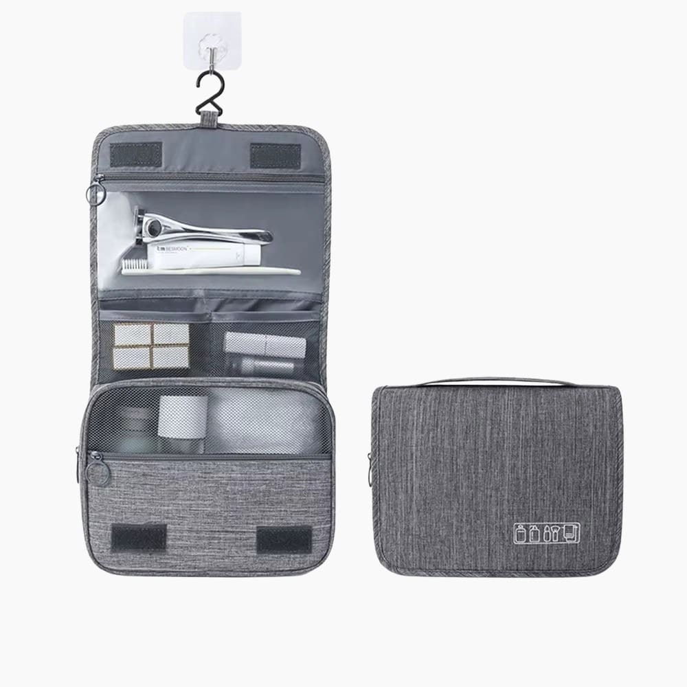 Grande trousse de toilette voyage gris - À vos trousses