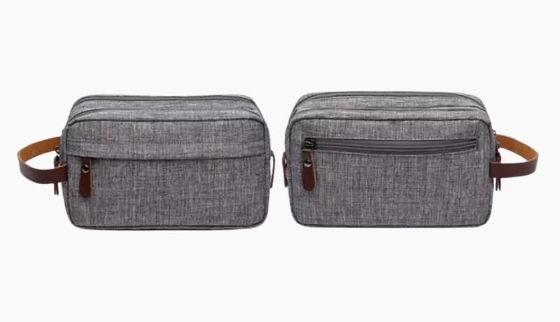 Trousse de toilette homme double compartiment gris - À vos trousses