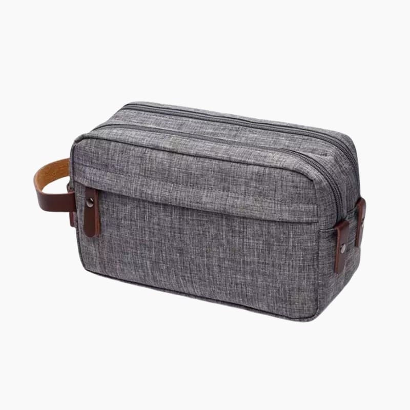 Trousse de toilette homme double compartiment gris - À vos trousses