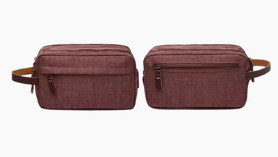 Trousse de toilette homme double compartiment marron - À vos trousses