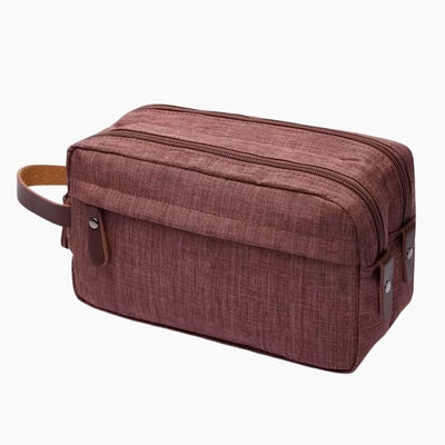 Trousse de toilette homme double compartiment marron - À vos trousses