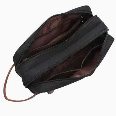 Trousse de toilette homme double compartiment noir - À vos trousses