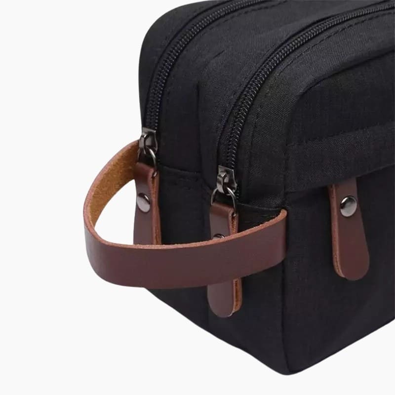 Trousse de toilette homme double compartiment noir - À vos trousses