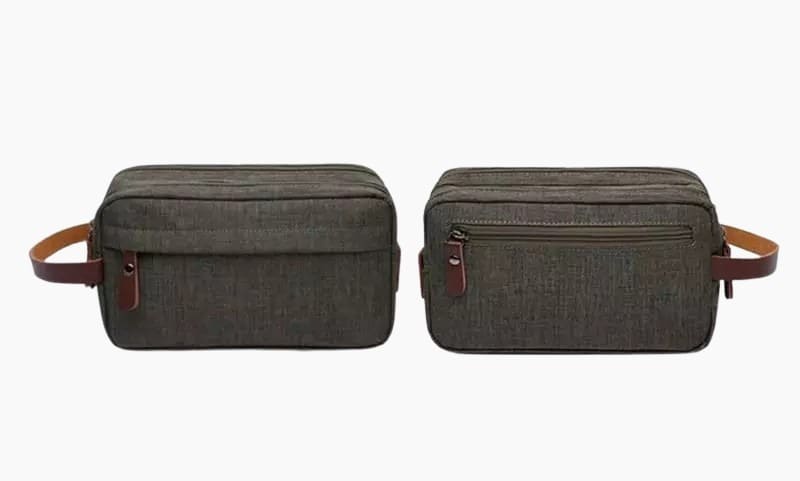 Trousse de toilette homme double compartiment vert - À vos trousses