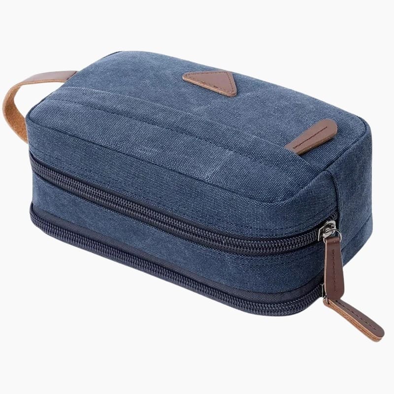 Trousse de toilette homme double zip bleu - À vos trousses