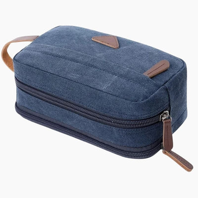 Trousse de toilette homme double zip bleu - À vos trousses