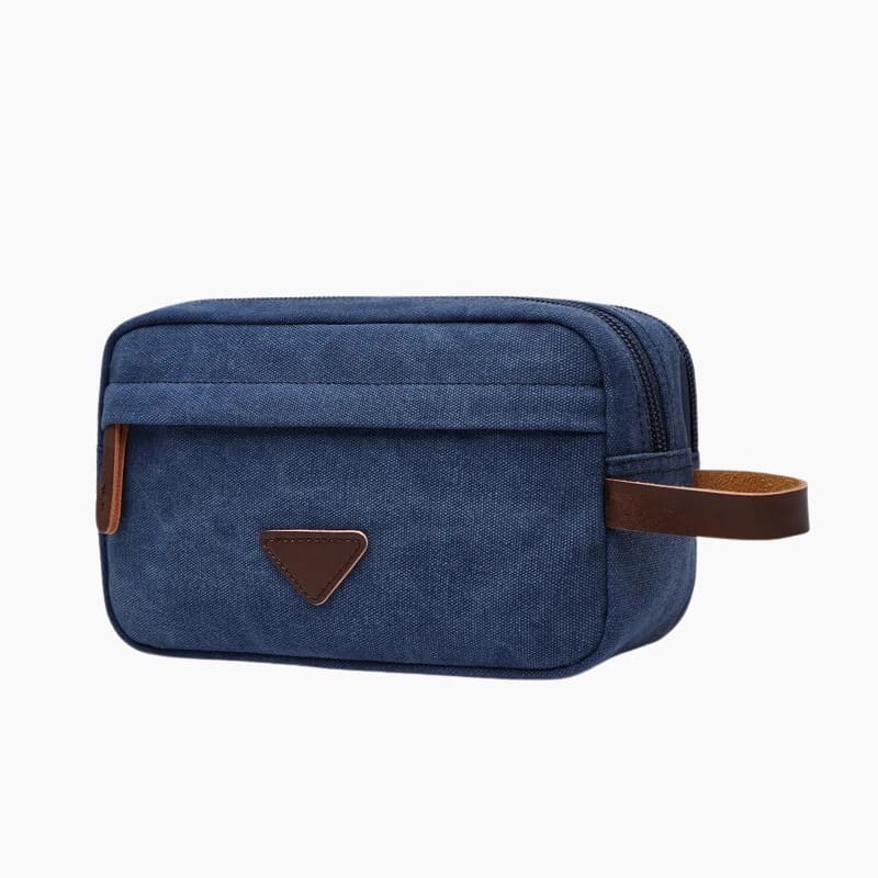 Trousse de toilette homme double zip bleu - À vos trousses