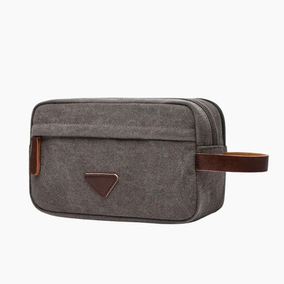 Trousse de toilette homme double zip gris - À vos trousses