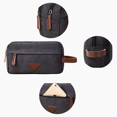 Trousse de toilette homme double zip noir - À vos trousses